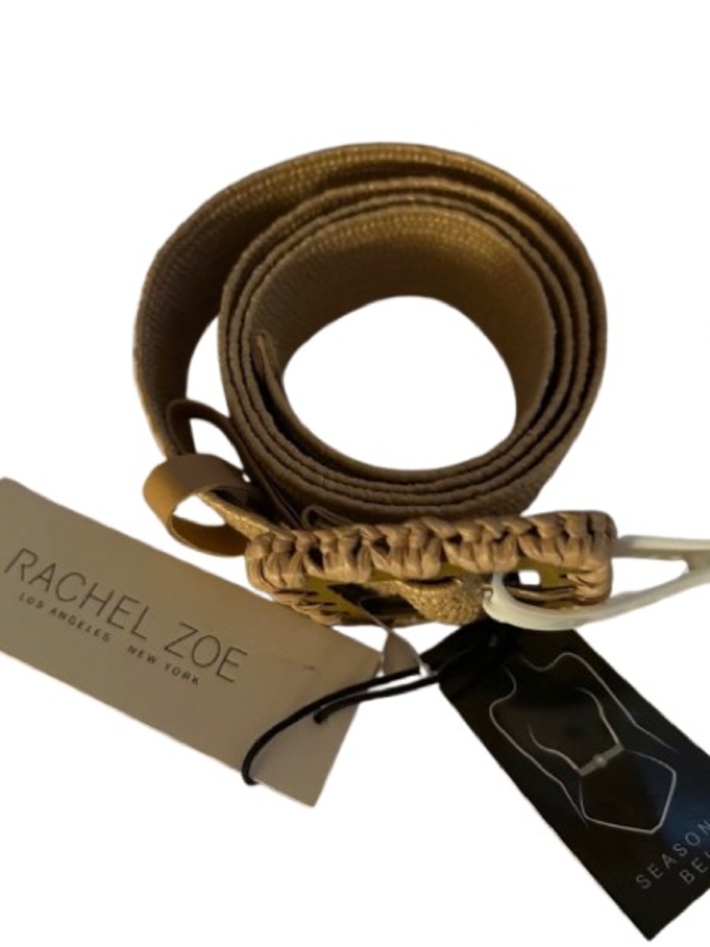 Rachel Zoe Woven Tan Belt